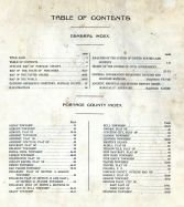 Table of Contents, Portage County 1915